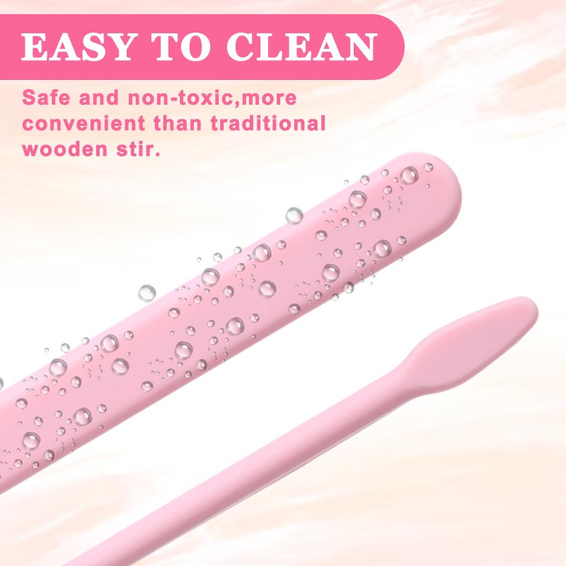 Exircy 10 Pcs Reusable Wax Sticks, Multicolor Silicone Stir Sticks No-Stick Waxing Stick Lightweight Resin Stir Stick Set Hair Removal Waxing Spatulas for Face Body Care DIY Handmade Making Cake Supplies - Image 3